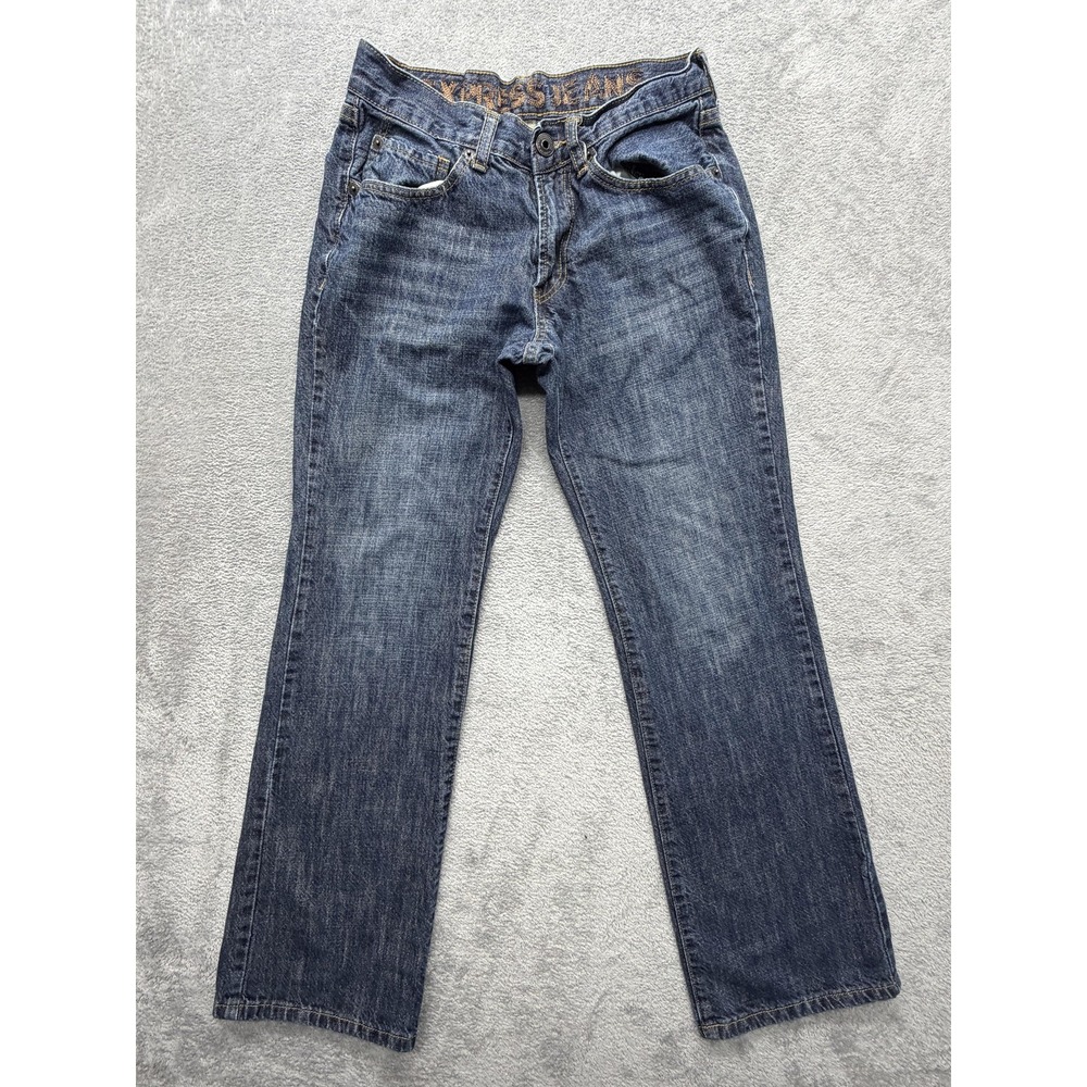 Express Jeans Mens Measured 30x30 Medium Wash Faded‎ Blue Straight Denim